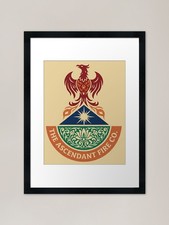 The Ascendant Fire hoenix Emblem Framed Wall Art Poster Canvas Print Picture