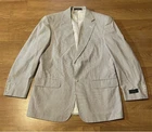 NWT Mark Seersucker Blazer Mens 40R Blue Striped Cotton Lined 2 Button Pockets