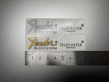 2Pcs Headstock Waterslide Decals For Fender Telecaster Bass Guitar Golden Silver