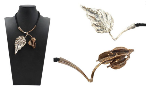 CLIFTON NICHOLSON - Sterling Silver Foliate Necklace — 1970s - Marked/Signed