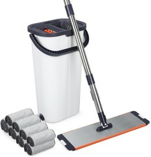 Flat Mop and Bucket Set Microfiber Mop for Floor Cleaning Flat Mop and Bucket...