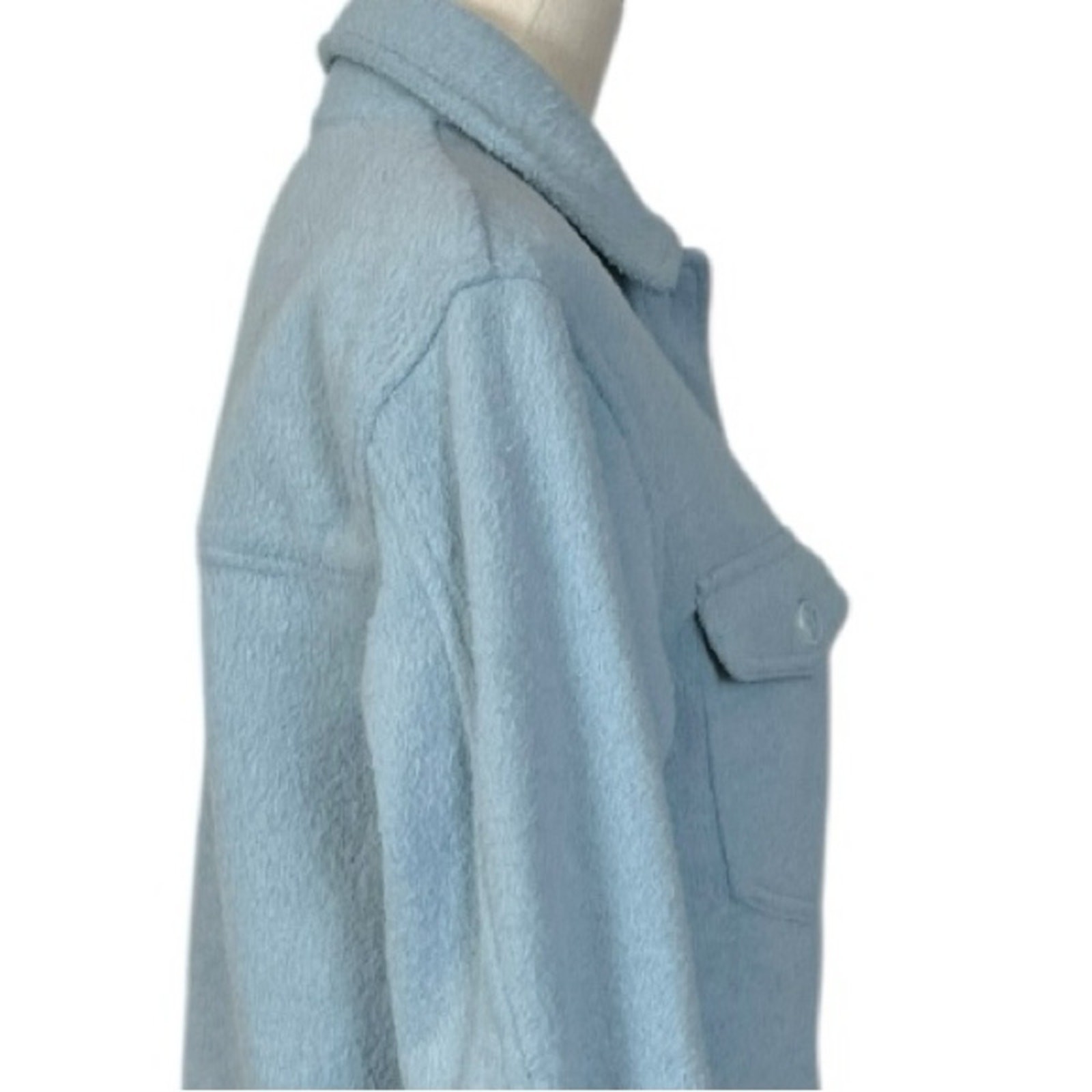 Joie Shacket Top Collared Button Down Pockets Blu… - image 8