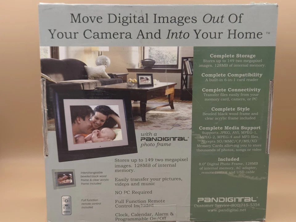 PANDIGITAL Black 8" LCD Digital Photo Frame Model PAN80-2 - Image 4 of 4
