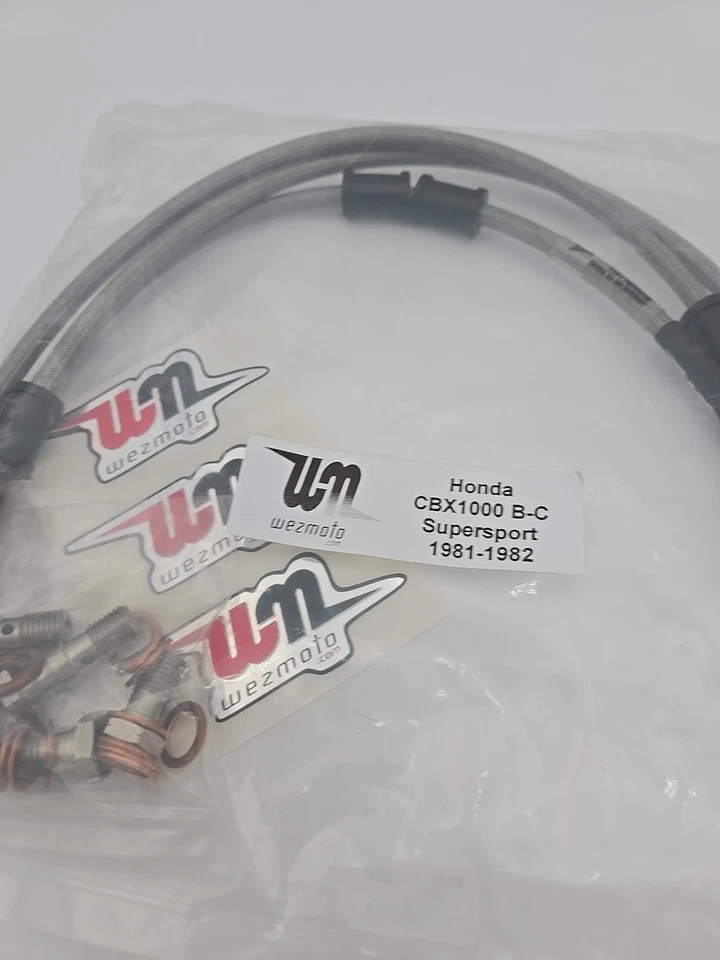 Honda Braided Brake Lines CBX1000 B-C Supersport Wezmoto 1991-1982  New - Image 3 of 4