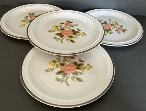 Set of 4 Vintage 70’s Color Stone By NIKKO Japan Peach Blossom 10’’ Dinner Plate - Picture 2 of 9