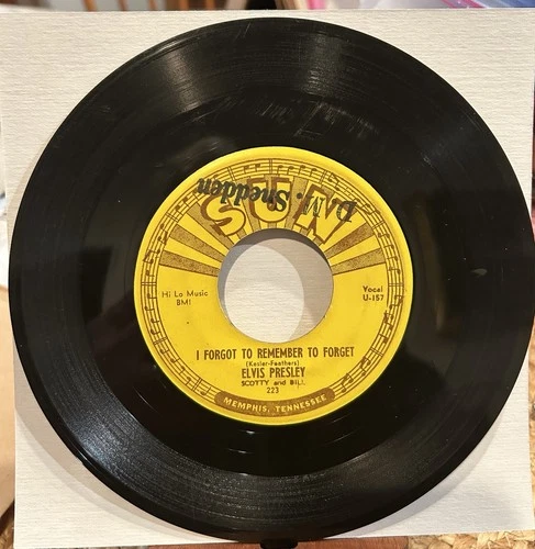 Elvis Presley Sun 223 45 Mystery Train/I Forgot to Remember 1955 VG/VG