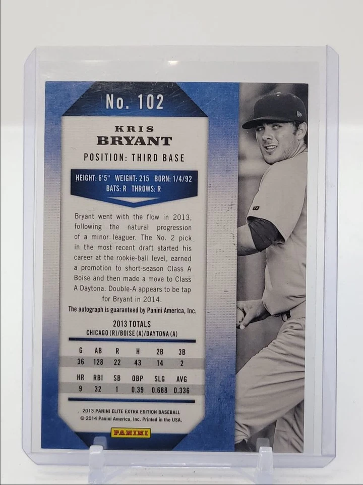KRIS BRYANT 2013 ELITE EXTRA EDITION PROSPECTS AUTOGRAPH AUTO /324 Q5476 - Image 2 of 2
