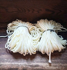 Vintage Vtg NOS Pale Pastel Yellow Cream Braided Jumbo Macrame Cord- Two Sets