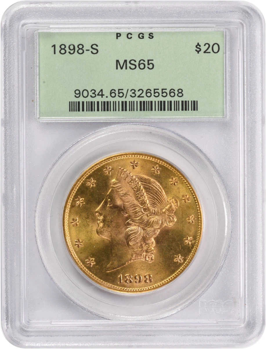 1898-S $20 Gold Liberty Head MS65 PCGS