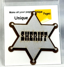 Sheriff Badge Silver  Brown 6 Point Star Wild West Western 3D Laser Cut
