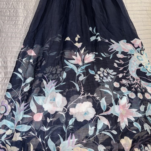 NWT BCX Girls Navy Blue Floral-Print Chiffon Maxi Party Summer Dress-Size-14 - Picture 2 of 14