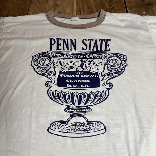 Vintage 70s Penn State PSU Nittany Lions Sugar Bowl Ringer T-Shirt Football M L - Bild 2 von 7
