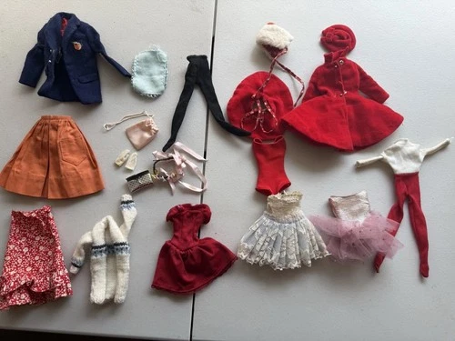 1960s Vintage Barbie Ken Clothes Accessories Skipper Clothes Gloves Purse Jacket