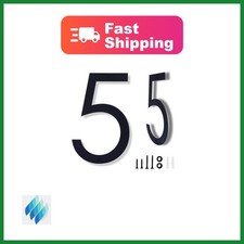 zjdbset 12" Black Floating House Numbers 5