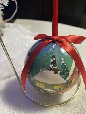 Twinkling Treasures Blinking Ornament 3-D Winter Scene In The 1800's New