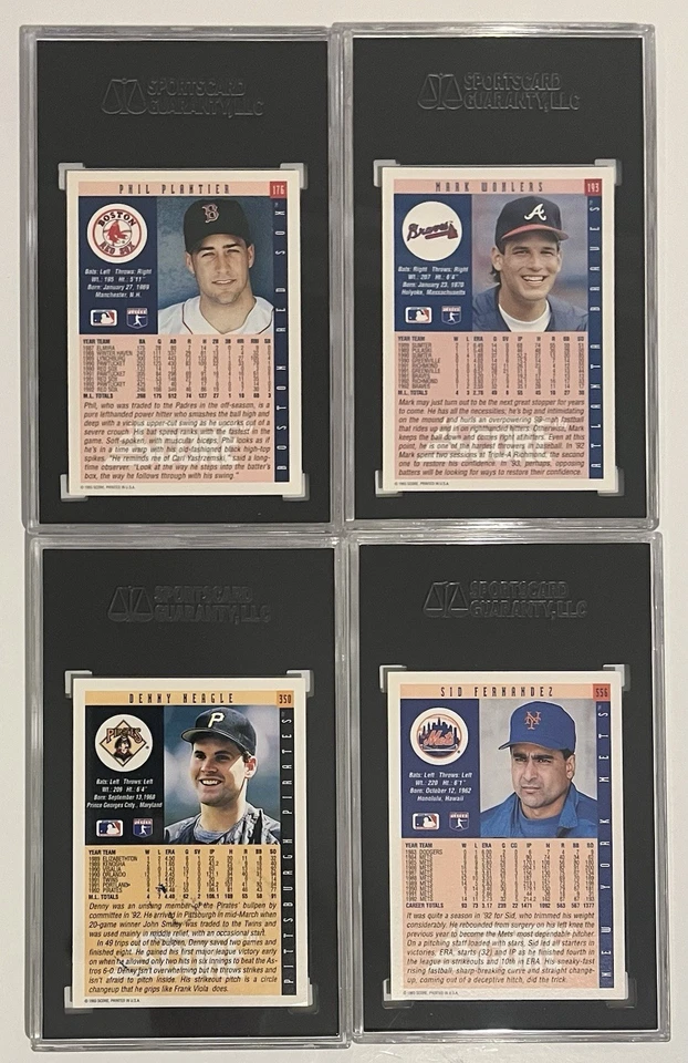 (4) Signed 1993 Score - Mark Wohlers Denny Neagle Sid Fernandez Plantier - SGC - Image 2 of 4