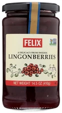 Swedish Lingonberry Preserves by Felix, 14.5 Oz