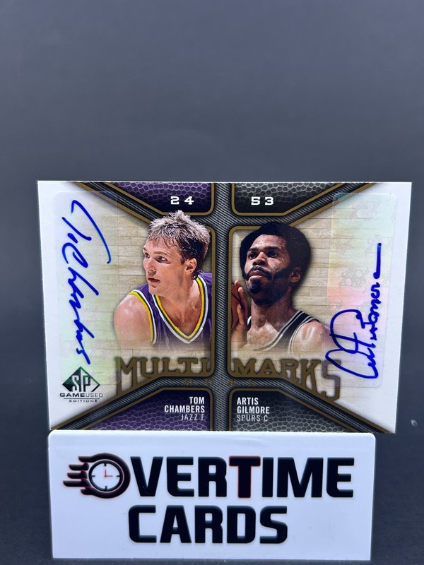 2009-10 Upper Deck SP Game Used Tom Chambers Artis Gilmore Dual Auto 