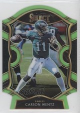 2020 Panini Select Concourse Neon Green Prizm Die-Cut Carson Wentz #17 11pe