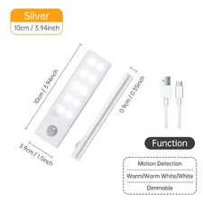 Wireless LED Motion Sensor Light USB Rechargeable Night Lamp for Kitchen Cabinet