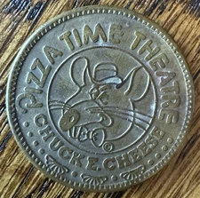 1981 Chuck E Cheese • Pizza Time Theatre • 25¢ Arcade Token • Vintage Brass