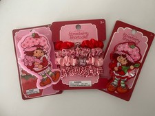 Strawberry Shortcake Hair Claws Guitar/Custard Mini Scrunchies Set of 3
