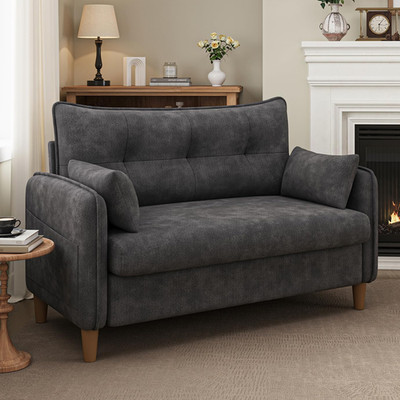 50'' Mini Loveseat Couch for Small Space | Tufted Love Seat Couches for Bedroom a