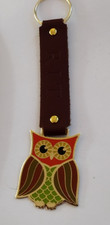 Multicolor Owl Leatherette Strap Keychain