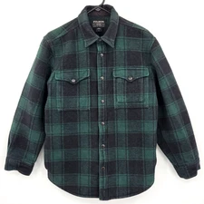 Filson 100% Cotton Beartooth Jac Shirt Jacket Black Green Plaid Men's Small