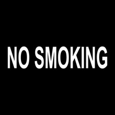 No Smoking Text Decal Sticker White Die Cut Vinyl