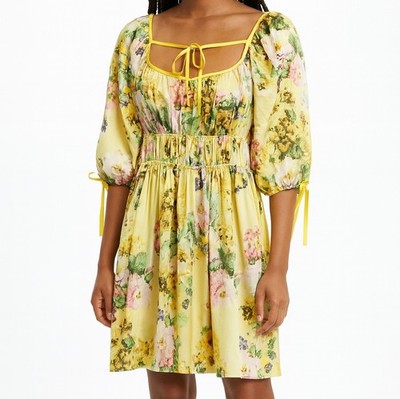 Women s Sz S Dress fairy Silky Cottage Peasant Prep Milkmaid Babydoll for love