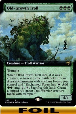 Old-Growth Troll ** FOIL EXTENDED ART #365 ** Kaldheim - NM MTG