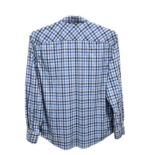UNTUCKit Mens XXL Mezzaco Blue Plaid Long Sleeve Button Down Shirt - Picture 6 of 8