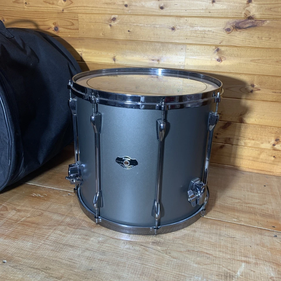 "Tom de piso Tama Superstar gris/verde 16"" x 14"" con estuche de viaje Road Runner" Foto 2 de 4