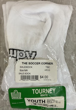 Admiral White Soccer Tournament Youth Socks Ankle Compression Mid Calf Length