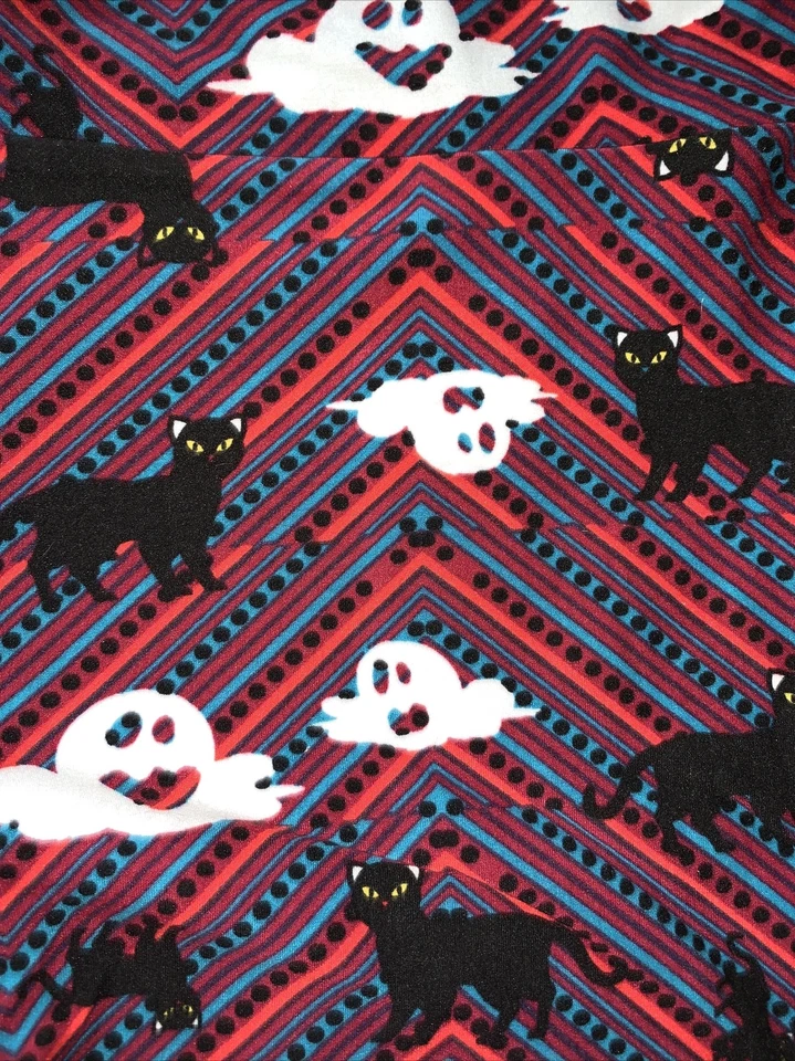 LULAROE Jeggings Leggings Chevron De Colección Gato Negro Fantasma Halloween ALTOS Y CURVOS Foto 2 de 4