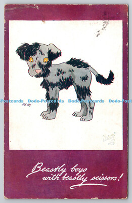 R742908 Beastly Boys with Beastly Scissors Some Dog Raphael Tuck and Sons Oilett