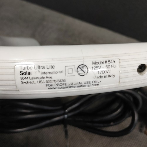 Solano Turbo UltraLite 545 Professional Salon Hair Blow Dryer White Italy - Picture 6 of 6