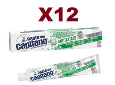 12 PCS CAPTAIN'S PASTA ANTI-TARTAR TOOTHPASTE 100ML FRESHNESS AND CLEANING 