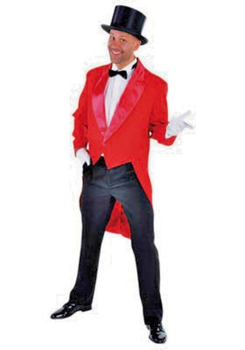 Deluxe RED Tailcoat -Circus Ring Master Show Gents