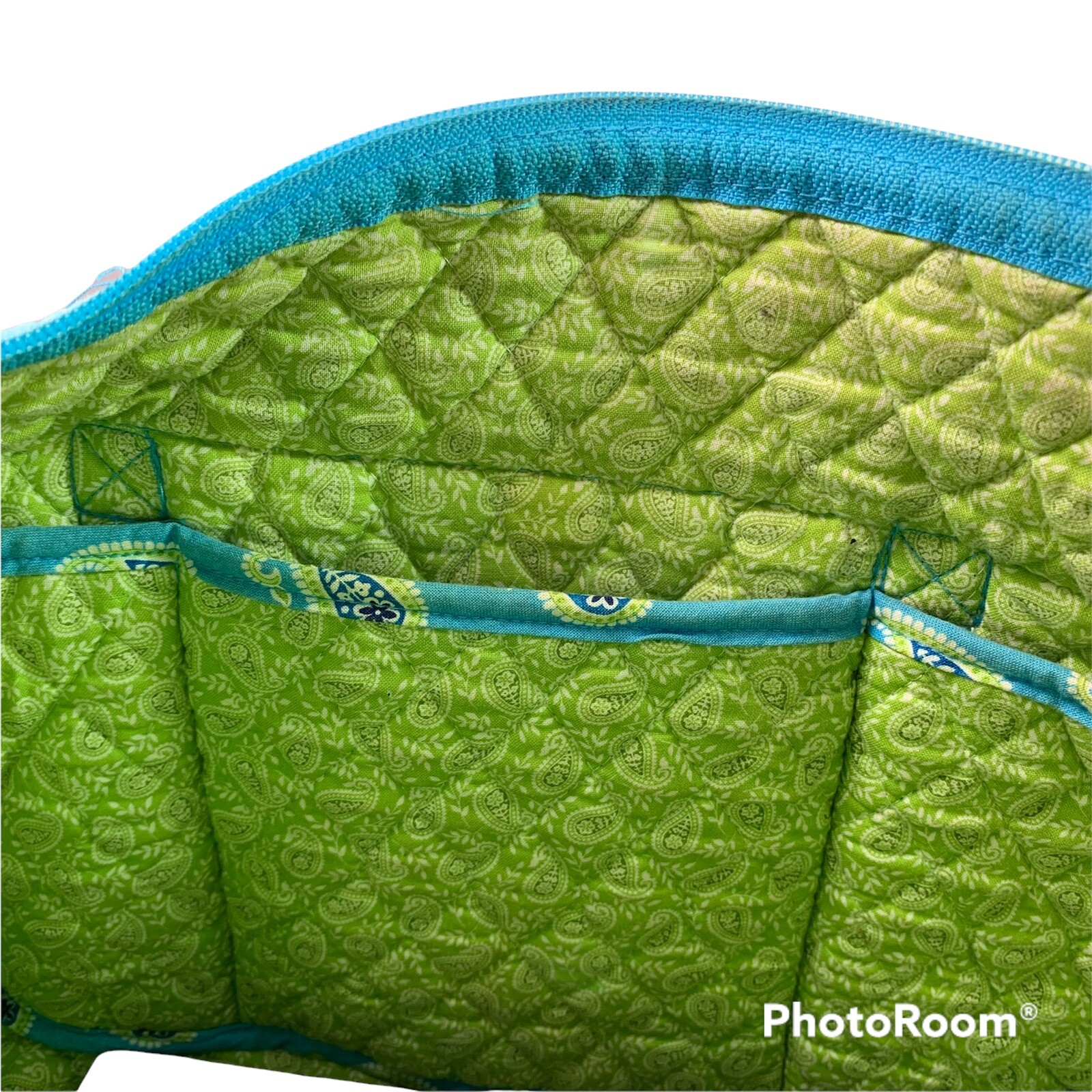 Vera Bradley Tote Aqua Multi Patchwork Patterns Q… - image 6