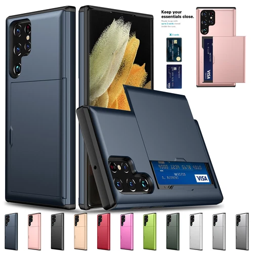 For Samsung Galaxy S24 Ultra S23 S22 Plus Credit Card Holder Wallet Case Cover