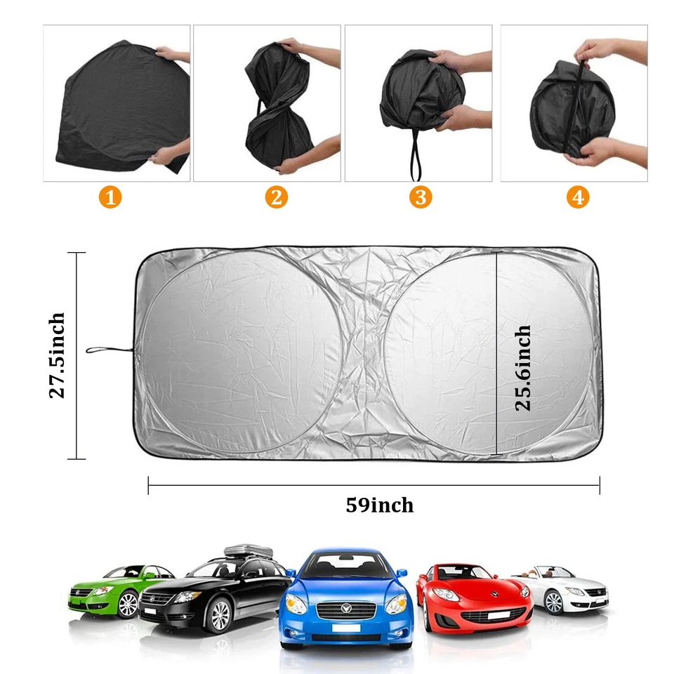 Parasol plegable grande para automóvil Toyota parasol cubierta de ventana bloque UV Foto 4 de 4