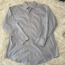 Brooks Brothers Mens Size 16-33 Blue Stripe Long Sleeve Button Down Dress Shirt