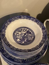 blue and white Blue  Willow 8 piece place setting