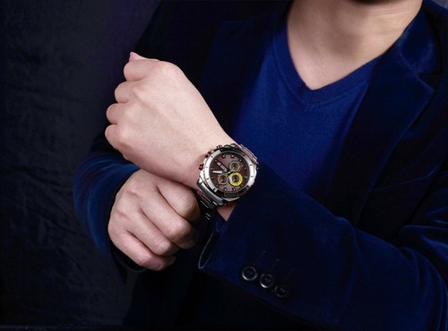 MEGIR Men's Watches Quartz Movement Alloy Watch case Steel belt Brown Dial 2075 - Picture 7 of 8