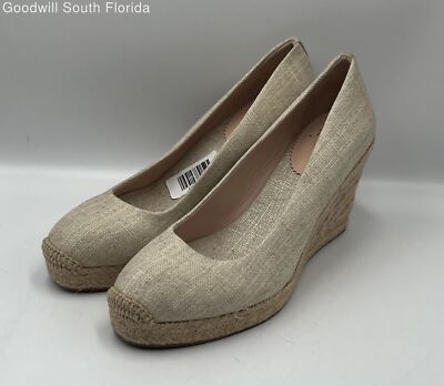 Women's Seville Nude Slip On Wedge Espadrille Pump Heels