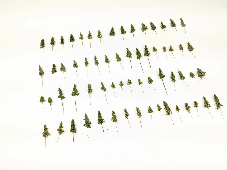 64 pcs Elk River Z Scale PINES Very Small Model Trees Railroad War Game 8mm 11mm - Image 3 of 4