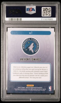 2020-21 Panini Absolute Memorabilia Anthony Edwards #1 Yellow RC