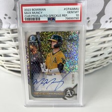 💎 🔥2022 Bowman-Chrome Prospect Autograph Speckle Refractor Max Muncy/299 🔥 💎